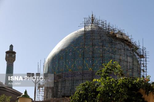 پایان مرمت گنبد مسجد جامع عباسی